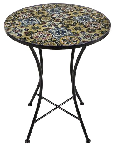 AXI Amélie Table Bistrot, Mosaique, Yellow Breeze | Table D'Appoint Bistrot pour L'Extérieur, pour Jardin/Balcon/Terrasse - 60 X 60 X 75 Cm