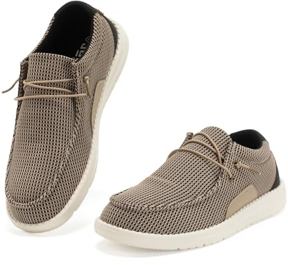 JOMIX Mocasines de Hombre Verano Planos sin Cordones Zapatos Náuticos Transpirables Cómodos y Livianos para Caminar y Ocasiones Formales