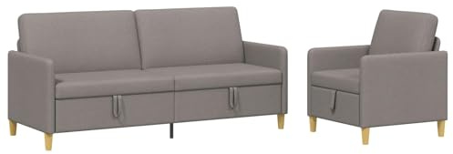 vidaXL Soffgrupp med förvaring 2 st Taupe Polyester