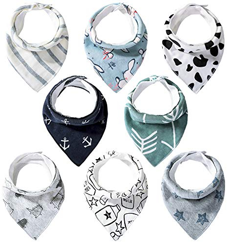 Lekebaby Baby-Bandana-Lätzchen für Jungen und Mädchen, Unisex, Zahnungslätzchen, weicher Stoff für 100 % Komfort, saugfähig, mit verstellbaren Druckknöpfen, Geschenke für Neugeborene und Kleinkinder,