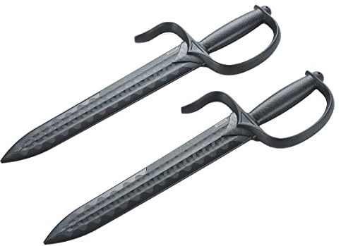 Couteaux d'entraînement Chun à double aile en plastique polypropylène noir pour arts martiaux (Baat Jaam Dao)