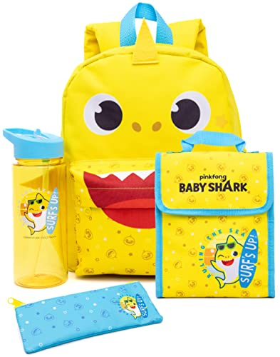 Baby Shark Mochila Tiburones Set para Niños Pequeños La Guardería 4 Piezas