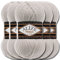 Hobby YARN Alize Superlana Klasik 5 x 100 g Türkische Premium Wolle Baumwolle und Acryl Uni Handstrickgarne Yarn Garn Strickgarn Baby zum Stricken Strickgarn (Light Grey Melange | 208)