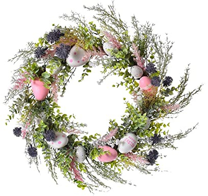 perfk di Pasqua Artificiale con Ghirlanda di Fiori di Seta da Appendere alla Parete per la Porta d'ingresso, Pasqua, casa, Primavera, Stile c