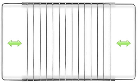 MIRTUX Griglia per forno Modello adattabile. Larghezza: 31 cm e lunghezza estensibile - regolabile da 37 cm (misura minima) a 65 cm (misura massima).