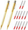 Lot de 2 pointes à tracer en carbure de tungstène avec 12 pointes de marquage de rechange, outil de gravure en carbure d'aluminium avec clip, stylo de gravure en métal pour verre/céramique