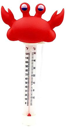 Sharplace Thermomètre de piscine flottant Thermomètre de bassin Dessin animé Lecture facile Accessoires de piscine pour bains à remous Étangs à poissons, crabe