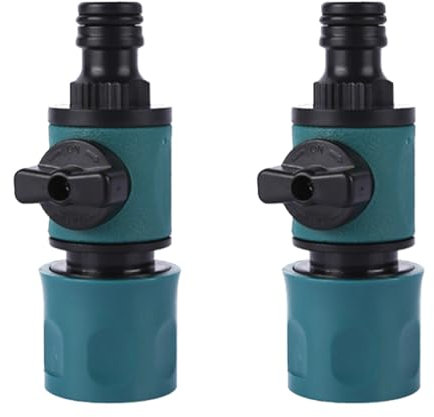 JIARIENBAO 2 Pcs Quick Release in Line Shut Off Valve Matching Hose End Quick Connectors Garden Hose Quick Connector Set for Join Garden Hose Pipe Tube