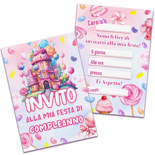 SURLIFE 32 Inviti Compleanno Bambina, Biglietti Invito Compleanno Bambina, Gadget Compleanno Bambini, Con Cartoline Di Alta Qualità Patinata Opaca.