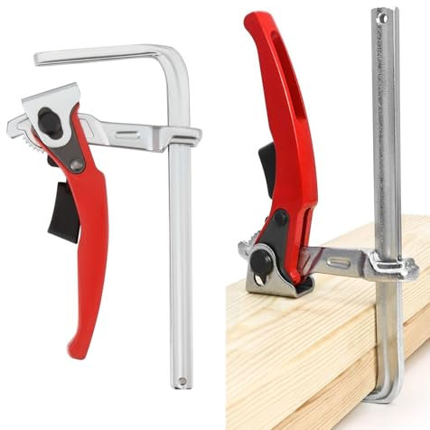 Madlife Garage Lever clamp,Ratchet Table Clamp Quick Release Bar Clamp Steel Clamping F Track Clip for Hole Table and Guide Rail System