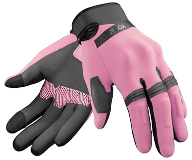 KUTOOK Gant Moto Homologué Homme Femme Scooter Hiver Été Moto Cross Trotinette Electrique Imperméable Equipement Vêtements Tactique Accessoires VTT Rose M