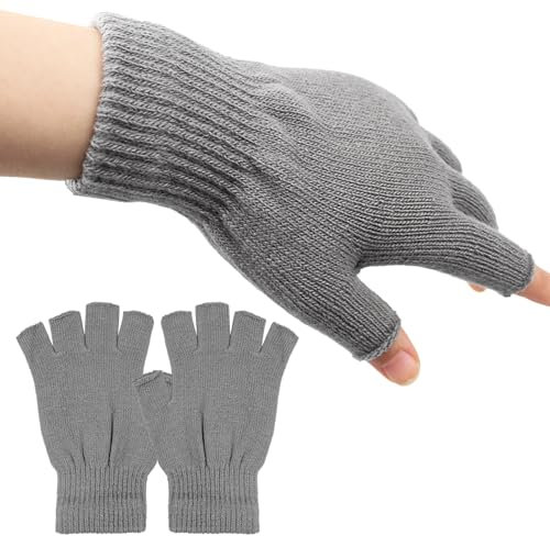 ZJCANGLIU Fingerlose Handschuhe für Herren und Damen - Ohne Fingerkuppen, Fingerless Gloves