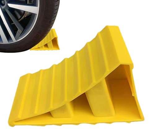 Cuñas de rueda – Calzas antideslizantes para neumáticos de autocaravanas | Bloques de calzo portátiles | Tapón de neumático para ruedas de hasta 26 pulgadas, evita que se rueden
