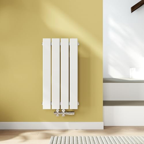 EMKE Heizkörper Klein 60 x 30 cm, Badezimmer Heizkörper Einlagig Flachheizkörper Mittelanschluss Paneelheizkörper Wandheizkörper Heizung Weiß 233W
