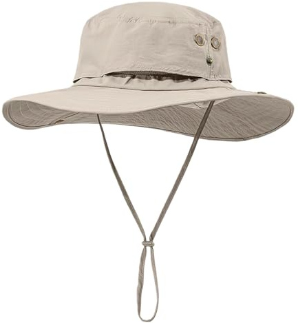 AYPOW Chapeau de Soleil Grande Taille XL XXL pour Hommes, Large Bord Léger Respirant Été Anti UV Imperméable Séchage Rapide Pliable Boonie Chapeaux de Safari Pêche Randonnée Voyage Outdoor Bucket Hat