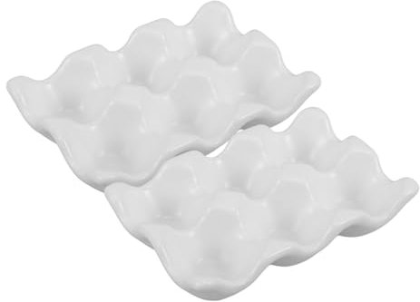 NUOBESTY Récipient De Rangement Œufs Céramique Pour Réfrigérateur Conteneur à Œufs Support De Comptoir Plateau De Stockage Pour Organisation