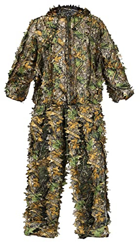 Avizon Costume Ghilie 3D Leafy Ghilie Costume camouflage pour homme Vêtements de chasse légers, Vert, XL-XXL