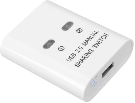 Xiuganpo USB-skrivardelningsswitch, 2 Datorer Dela 1 Skrivare Dual PC USB 2.0-switch, .0-delningshubb med Manuell Nyckelväxling för PC och Skrivare