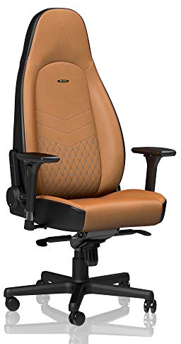 noblechairs ICON Gaming Stuhl - Bürostuhl - Schreibtischstuhl - Echtleder - Cognac/Schwarz