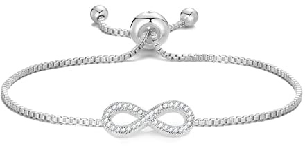 Philip Jones Silver Plated Infinity Friendship Slider Bracelet Created with Zircondia® Crystals