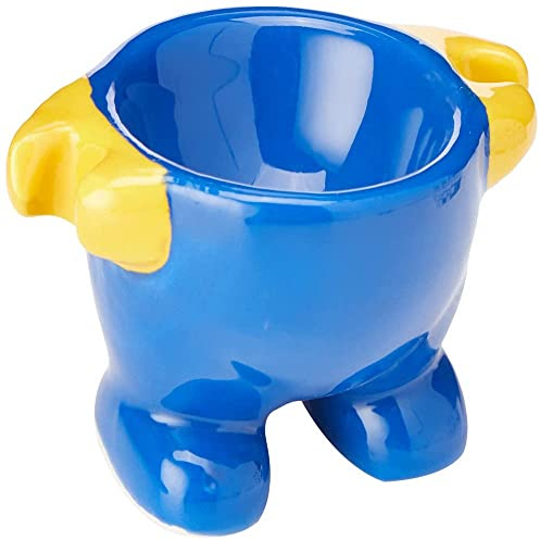 KitchenCraft Ceramic 'Mr GR-Egg' Novelty Egg Cup, 8 x 5 x 4 cm (3 x 2 x 4) - Blue/Yellow
