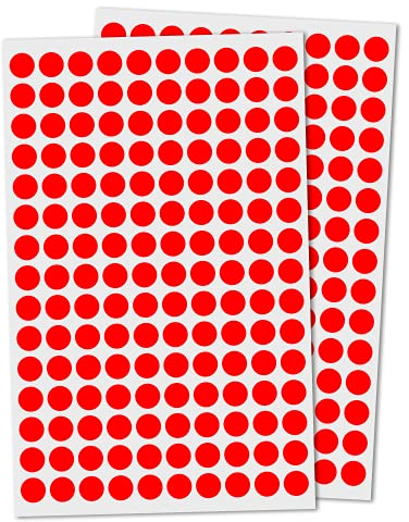3000 Stück, 10mm Klebepunkte Etiketten Aufkleber Selbstklebende - Rot