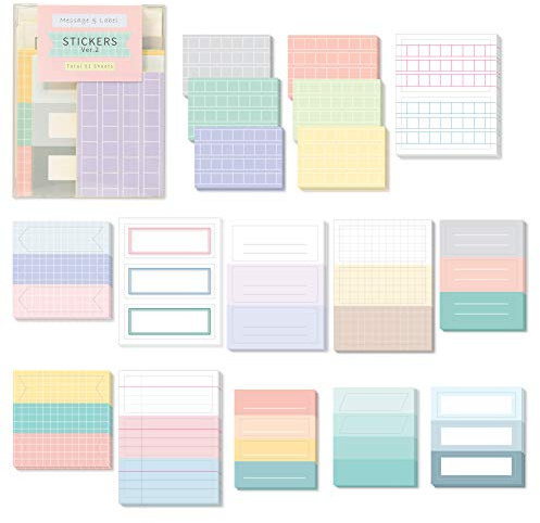Monolike Message & Label Sticker ver.2 Set - Mini Size Cute Stickers, Index Stickers
