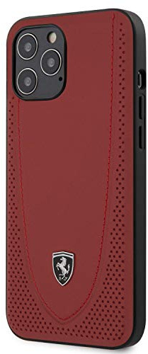 Ferrari FEOGOHCP12LRE Off Track Perforated Hülle für iPhone 12 Pro Max 6,7 rot