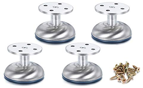 Lpraer 4x Möbelfüße verstellbar 4,5cm Metall Schrankfüße Sofafuß Küche Füße Schreibtisch Tischbeine Möbel Beine aus Edelstahl, belastbar bis 400KG