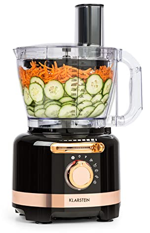 Klarstein Luca Multifunktionsmixer Standmixer Zerkleinerer Küchenreibe Saftpresse Food Processor, 1000 Watt, stufenlos, 6 Modi, BPA-frei, 3 Liter, 3 l Messbecher, Spatel, Schwarz