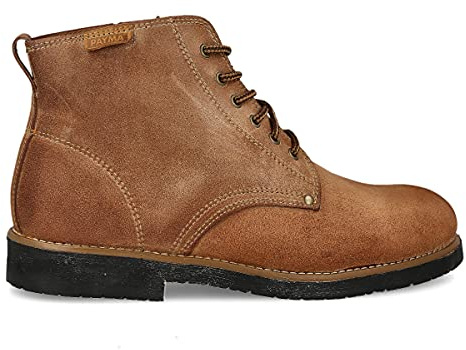 PAYMA - Botas Rústicas Hombre de Piel tipo Chukka. Zapato Botín Safari Pisamierdas de Cuero Casual Trabajo, Campo y Jardinería. Cierre Cordones. Suela de Goma. Color: Bota Cuero, Talla: EU 41