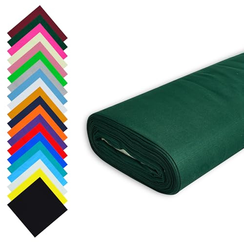 Mode spår grönt tyg bomull per meter UK – 58 tum/147,5 cm bred – 100 % bomullstyg enkelt – 60 kvadrat – finns i 20 färger och 5 storlekar (1 meter, flaskgrön)