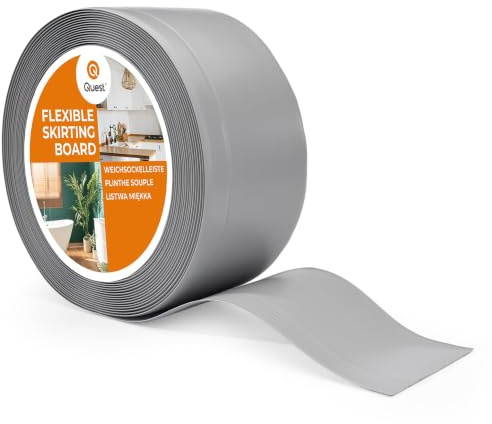 Quest Sockellist PVC mjuk 100x25mm böjbar avslutningslist – grå, 25 m