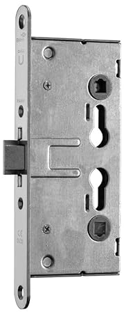 BMH 1759.000006 Fluchttürschloss Türschloss DM65 PZ72 universal, 1-flügelig Stulp 24 mm ohne Rosettenlöcher, Edelstahl 1759, Silber