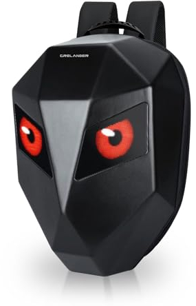 LED Motorrad Rucksack Coole Laptop Rucksäcke für Herren Frauen Smart Helmtasche mit programmierbarem Pixel Farbbildschirm (black, big)