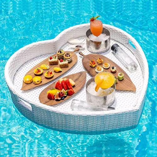 Schwimmendes Pooltablett, Schwimmendes Servieren Tischbar, Wasseroberflächen-schwimmscheibe, Multifunktion Schwimmendes Tablett Für Pool Servieren Von Getränken, Für Outdoor-Party,White