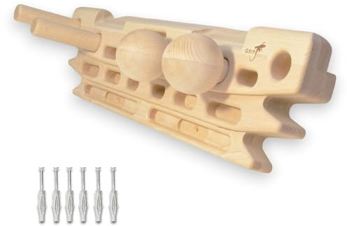 GRIPNATIC FingerPeg 1.0 Hangboard – Multi-Tiefen Fingerboard für Klettertraining – Mit Klimmzugstangen & Kugelgriffen – 120 kg Tragkraft – Einzigartiges Design