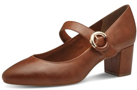 MARCO TOZZI Damen Pumps Spitz mit Schließe, Braun (Cognac), 38 EU