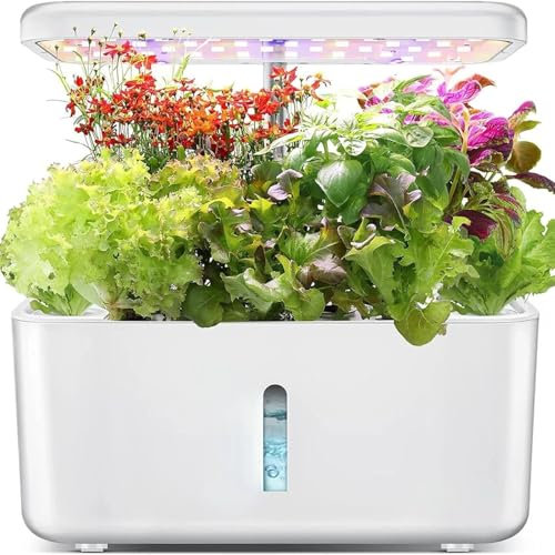 Sistema di Coltivazione idroponica, 8 baccelli Giardino di Erbe da Interno, con Luce di Coltivazione a LED e Timer Automatico Kit di Coltivazione Intelligente di microgreens, Kit di germinazione