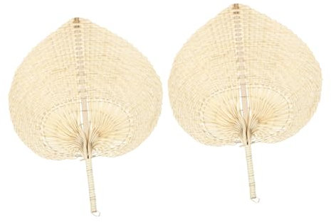 Cabilock 2pièces Éventails Décorations Murales Artisanales Palmier Éventails Chinois à Main pour Mariage Et Fête Accessoires De Refroidissement