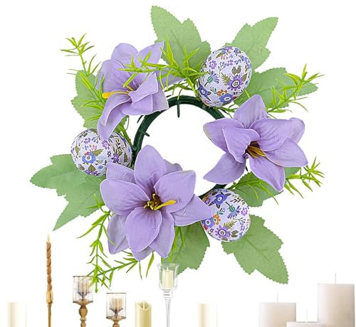 Corone Di Anelli Di Candela Pasqua - Anello Di Candela Corona | Di Pasqua Fiori Artificiali Corone Di Candele Anelli Di Candele Di Natale | Ghirlanda Di Fiori, Centro Tavolo Resisten