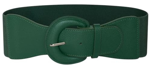 Ro Rox Women’s Wide Elasticated Waist Belt – Stretch Cinch Belt with Buckle, 1950s Retro Vintage Style, Wide Waistband for Dresses, Coats & High Waisted Outfits
