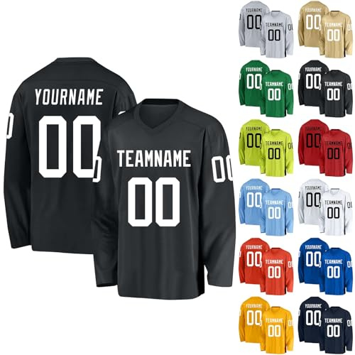 Generico Maglie da Hockey Personalizzate,Maglie da Hockey Vergini Personalizzabili con Squadra/Numero/Nome Personale,Maglie da Hockey Personalizzate per Uomo, Donna, Adolescente e Bambino (Stile 13)