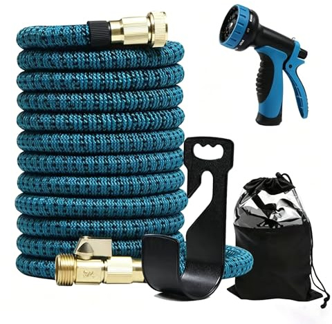 Heavy Duty Tuyau Arrosage Extensible 30M/100FT | Tuyau Arrosage Extensible Pistolet 10 Fonctions & Raccords, Tuyau Flexible pour Arrosage Jardin, Nettoyage Terrasse