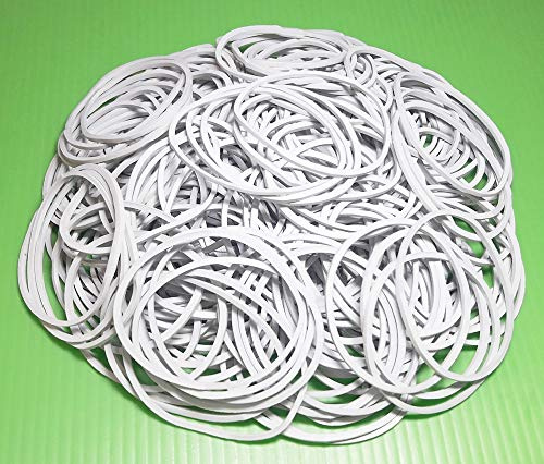 200 Pcs 1.5 38mm White Rubber Bands - Bulk Elastic Wide Money Bands Supplies with Thermostability