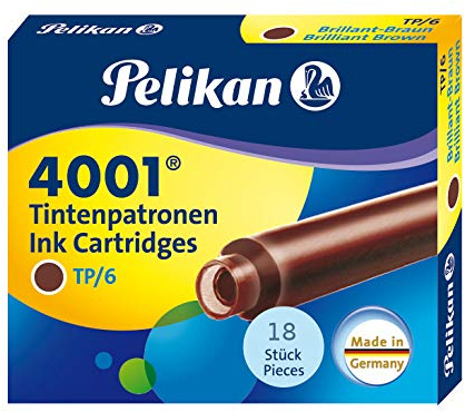 18 Tintenpatronen 4001® / Füllerpatronen / Farbe: brilliant-braun