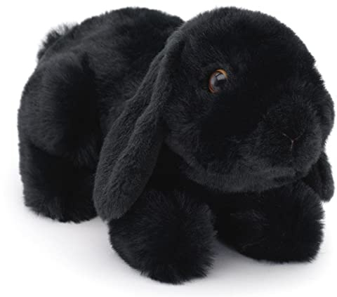 Uni-Toys - Widderkaninchen schwarz, liegend - 20 cm (Länge) - Plüsch-Hase, Kaninchen - Plüschtier, Kuscheltier