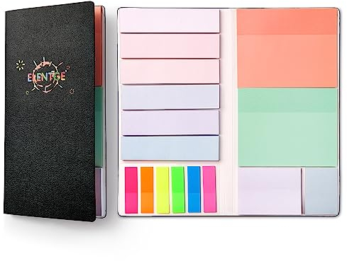 ELENTGE Haftnotizen Set Haftnotizen Tabs Farbige Teiler Selbsthaftende Notizen Haftnotizen Haftnotizen Trennblätter Tabs Buch Notizen Büro Schulbedarf Mischen Farben