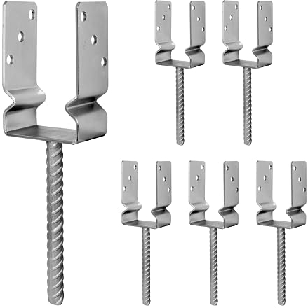 ZPH MARK Pfostenträger 150x90x60 mm - Pfostenträger zum einbetonieren fur Kantholz mit Betonanker 200 mm Pfostenschuhe - Balkenschuhe - Bodenhülse Pfostenanker 6 Stück