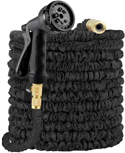 Anliwool Garden Hose Pipe 100FT, 3 Times Expandable Magic Hose, No-Kink Flexible Magic Water Hosepipe (Extra-Strength, Lightweight, Durable) for Cleaning/Household/Gardening (8 Functions Spray Pipe)